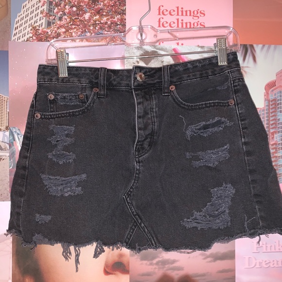 american eagle black denim skirt size 4 - Picture 1 of 3